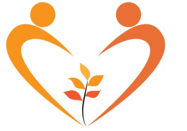 Beyaz arkaplanda bir kalp şeklinin vektör çizimi 