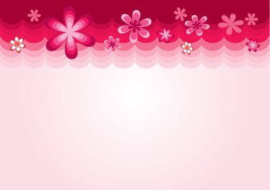 Mor ve beyaz arka planda pembe çiçekler
