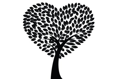 Beyaz arkaplanda ağaç silueti