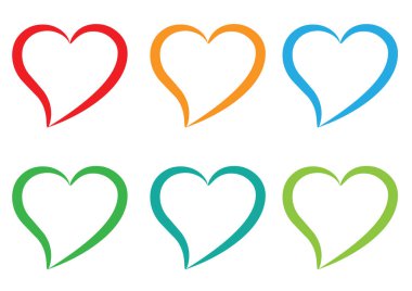 Güzel dekoratif kalp koleksiyonu, aşk konsepti 