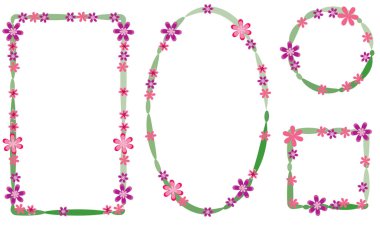 Çiçekli bir çerçevenin vektör illüstrasyonu