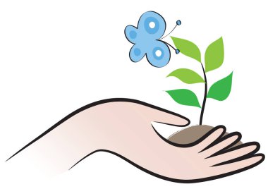 Çiçek tutan bir el