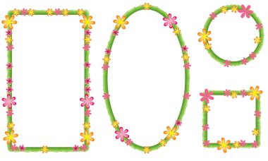 Çiçekli bir çerçevenin vektör illüstrasyonu