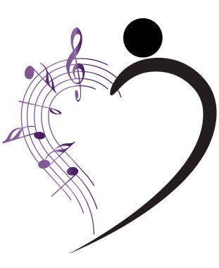 Dans eden bir adamın vektör çizimi ve müzik notaları 