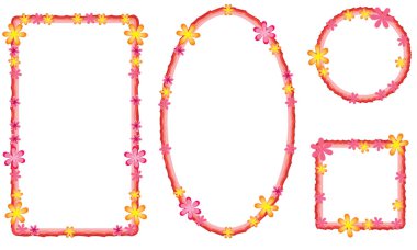 Beyaz arkaplanda izole edilmiş boş alanı olan güzel dekoratif çerçeveler, vektör illüstrasyonu 