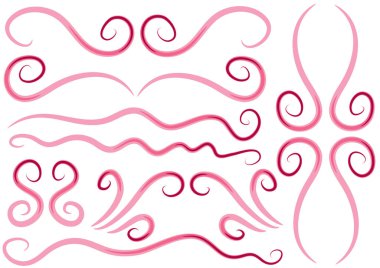 Pembe ve mor çiçeklerin vektör kümesi