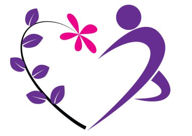 Beyaz arkaplanda bir kalp şeklinin vektör çizimi 