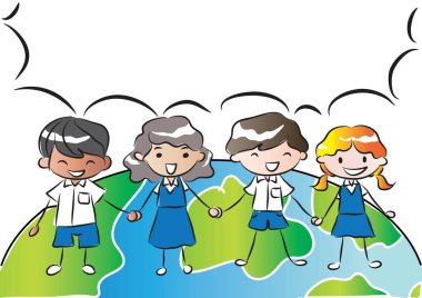 Çizgi film çocuklarının vektör çizimi