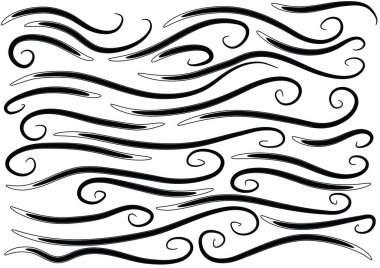 Siyah ve beyaz girdap elementlerinin vektör kümesi