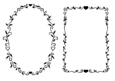 Çiçekli siyah vektör çerçevesi