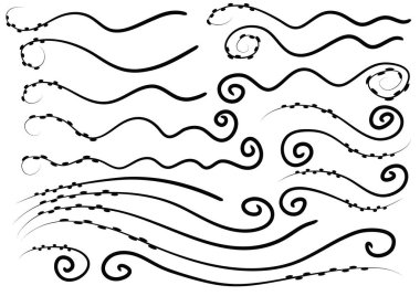 Siyah vektör dekoratif elementler kümesi