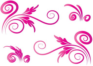 Pembe çiçeklerin vektör kümesi