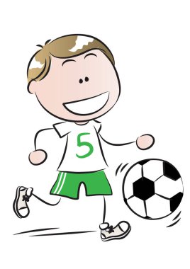 Futbolcu ve futbolcu çocuk.