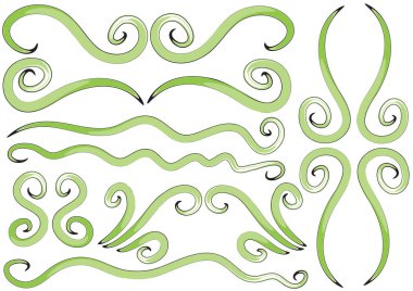 Vektör soyut çiçek elementleri kümesi