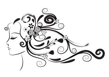 Çiçekli güzel kız.