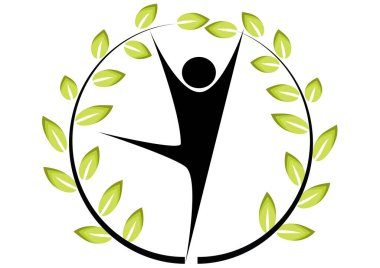 Yaprakları olan yeşil bir ağacın vektör çizimi