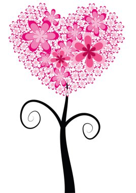 Pembe bir çiçeğin vektör çizimi