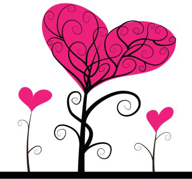 Beyaz arkaplanda bir kalbin vektör illüstrasyonu 