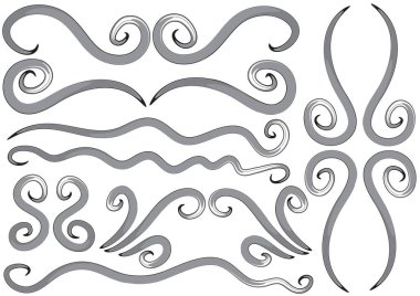 Siyah ve beyaz vektör tasarım elementleri kümesi