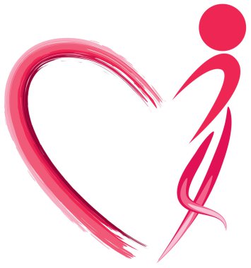 Bir kalp şeklinin vektör illüstrasyonu