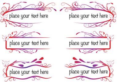 Bir dizi vektör vintage çerçeve ve kurdele