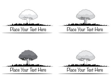 Bir ağaç kümesinin vektör illüstrasyonu