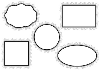 Farklı boyut ve mürekkebe sahip vektör çerçeveleri kümesi