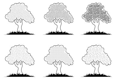 vektör ağaçları kümesi