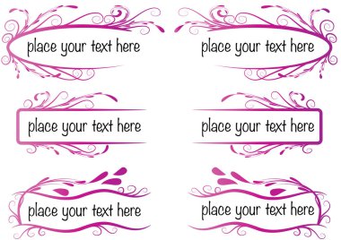 Tasarımınız için vektör çerçeveleri ve kurdeleler kümesi