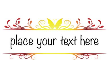 Bir dizi kaligrafik tasarım elemanının vektör çizimi