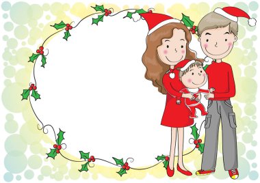 Noel Baba ve Kız 'la Noel kartı