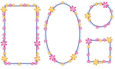 Güzel pembe çiçeklerin vektör çizimi