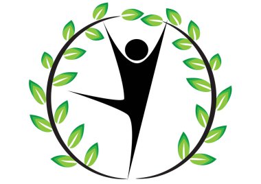 Yaprak ikonu vektör illüstrasyonlu yeşil ağaç