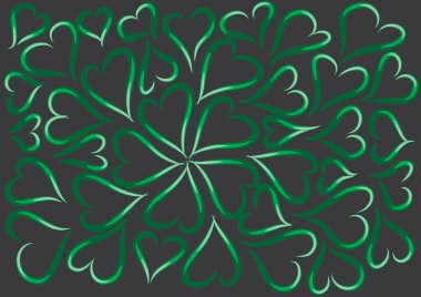 Yeşil yapraklı, pürüzsüz bir desenin vektör çizimi