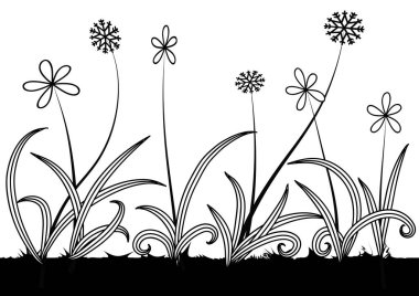 Çiçek arkaplanının vektör çizimi