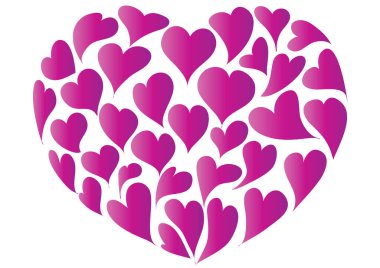 Beyaz arkaplanda pembe kalpler