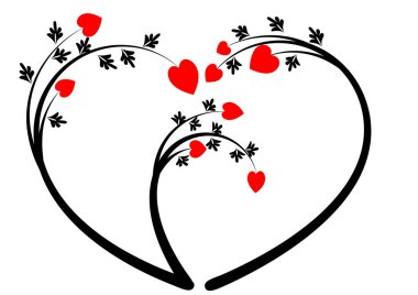 Beyaz arkaplanda bir kalbin vektör illüstrasyonu 