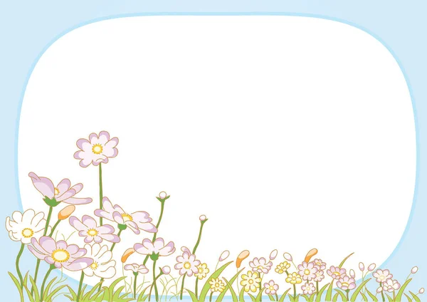 Hermosas Flores Primavera Con Espacio Para Texto — Archivo Imágenes Vectoriales