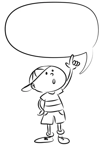 Gadis Kartun Dengan Pidato Kosong Gelembung - Stok Vektor