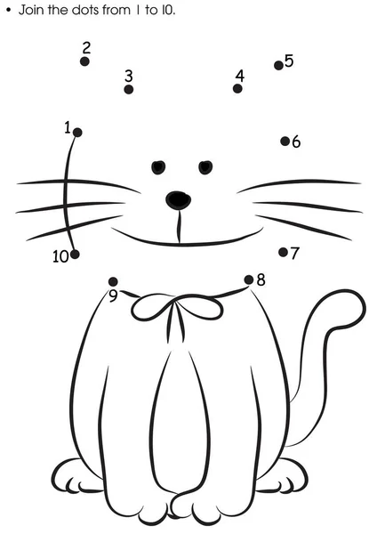 子供向けのぬり絵 床に座って笑顔でかわいい漫画猫 — ストックベクタ