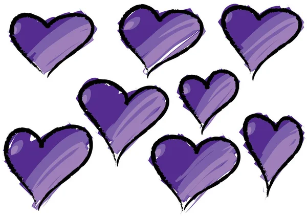 Güzel dekoratif kalp koleksiyonu, aşk konsepti 