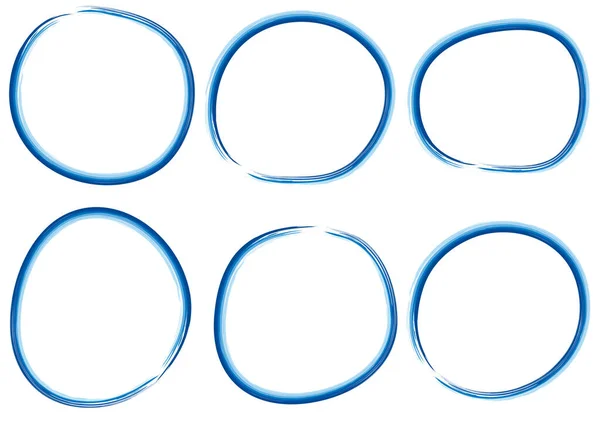 Set Blue Frames Different Shapes — Stock Vector