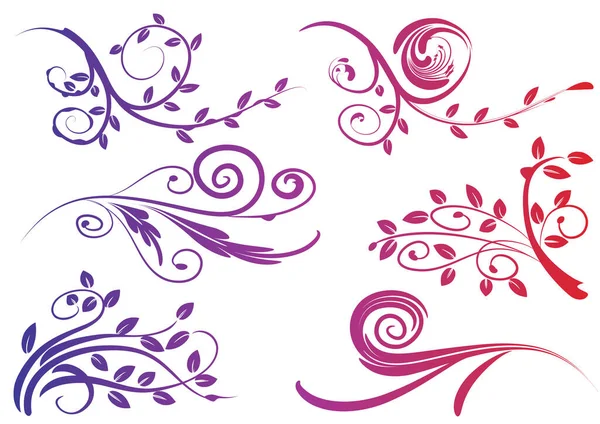 Vector Set Floral Elements — Stock Vector