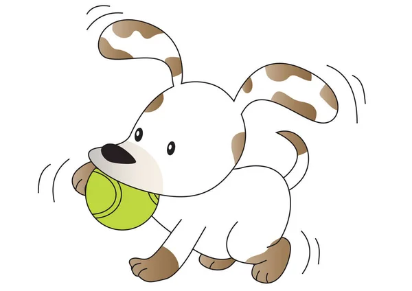 Schattig Cartoon Hond Geïsoleerd Witte Achtergrond — Stockvector