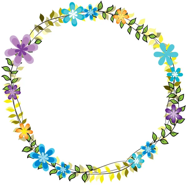 Rahmen Mit Blumen Und Schmetterlingen — Stockvektor