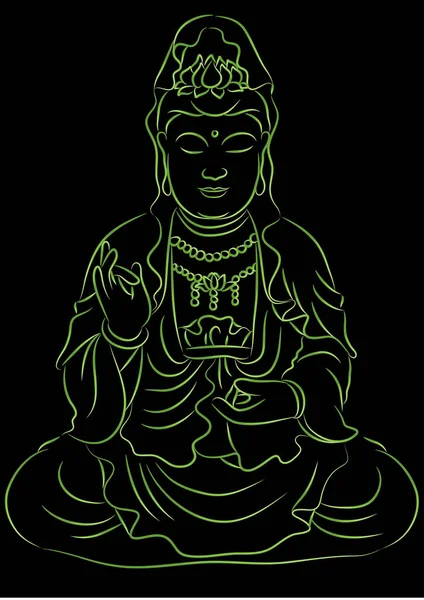 Ilustrație Vectorială Unei Mâini Desenate Dintr Buddha — Vector de stoc