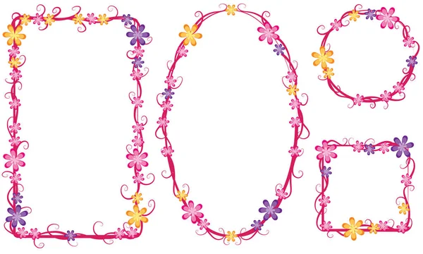 Beyaz arkaplanda izole edilmiş boş alanı olan güzel dekoratif çerçeveler, vektör illüstrasyonu 