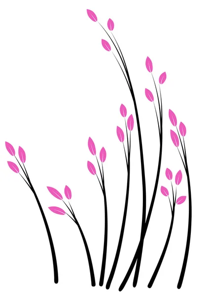Vector Ilustración Una Flor Rosa — Archivo Imágenes Vectoriales