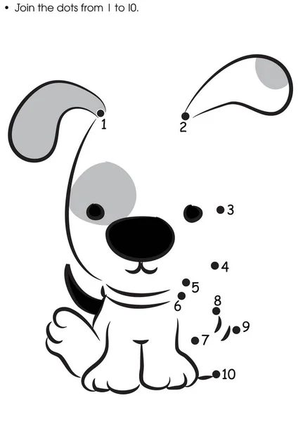 Αστείος Σκύλος Κινουμένων Σχεδίων Μαύρο Μελάνι — Διανυσματικό Αρχείο