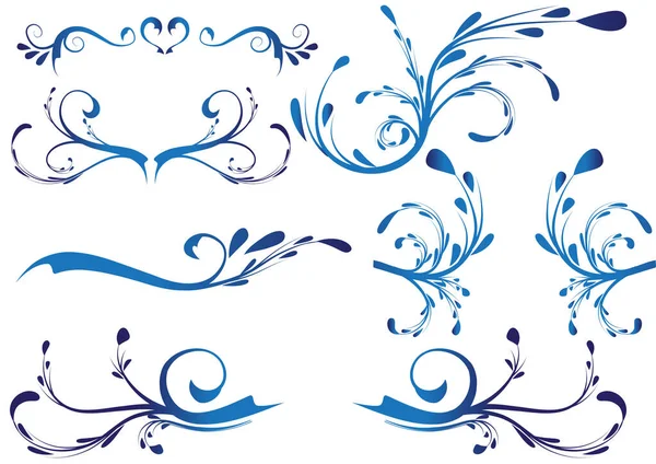 Tasarım için vektör çiçek elementleri kümesi